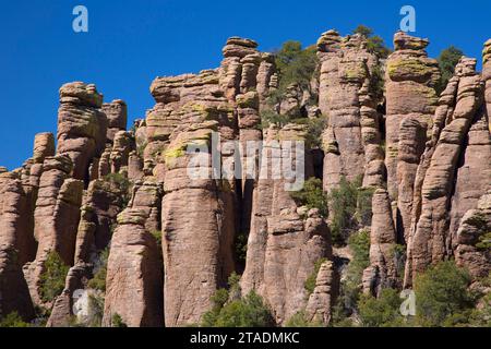 Rock-Zinnen von Echo Canyon Loop Trail, Chiricahua National Monument, Arizona Stockfoto