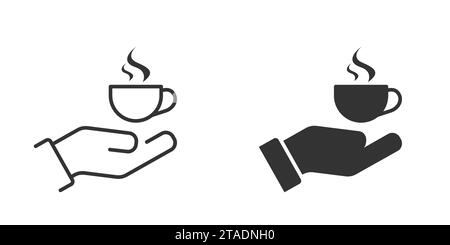 Symbol für Kaffeetasse mit der Hand. Vektorabbildung Stock Vektor