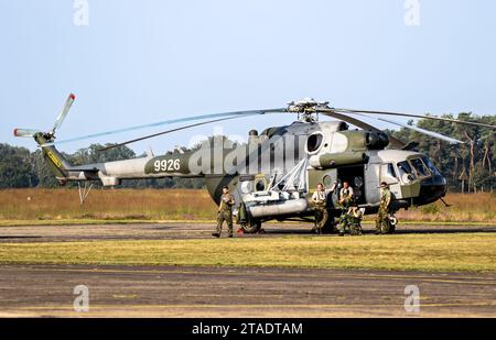Tschechische Republik Luftwaffe MIL Mi-171Sh Transport- und Angriffshubschrauber auf dem Luftwaffenstützpunkt kleine-Brogel, Belgien - 13. September 2021 Stockfoto