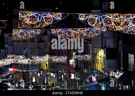 Frankreich. November 2023 30. © PHOTOPQR/VOIX DU NORD/Sebastien JARRY ; boulogne sur mer 29/12/2023 Illuminations and Decorations de noel dans le Centre ville Weihnachtsbeleuchtung in Nordfrankreich, in Boulogne sur Mer Credit: MAXPPP/Alamy Live News Stockfoto