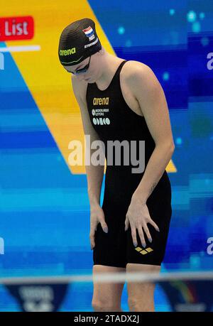 ROTTERDAM - Marrit Steenbergen am ersten Tag der Rotterdam Qualifikation trifft Schwimmen im Rotterdam Swimming Center. ANP IRIS VAN DEN BROEK Stockfoto