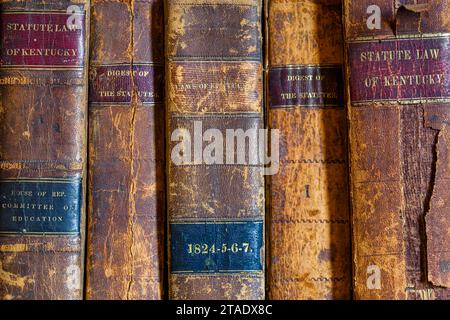 LOD-Rechtsbücher in der Law Library of the Old State Capitol in der 300 W Broadway Street in Frankfort, Kentucky Stockfoto