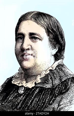 Friederike Wilhelmine Auguste Schmidt, 1833 - 1902, deutsche Lehrerin und Schriftstellerin, Mitbegründerin des Allgemeinen deutschen Frauenverein, ADF, um 1885, Historisch, digital restaurierte Reproduktion von einer Vorlage aus dem 19. Jahrhundert / Friederike Wilhelmine Auguste Schmidt, 1833–1902, Deutschlehrerin und Schriftstellerin, Mitbegründerin des Allgemeinen Deutschen Frauenvereins, ADF, um 1885, historische, digital restaurierte Reproduktion eines Originals aus dem 19. Jahrhundert Stockfoto