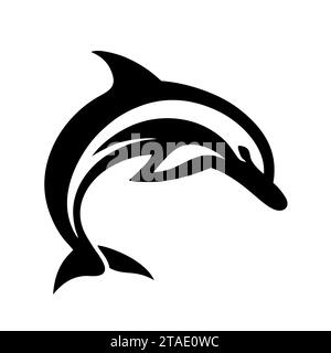 Dolphin-Symbol. Meeressäuger, Meerestiere. Vektorabbildung. Stock Vektor