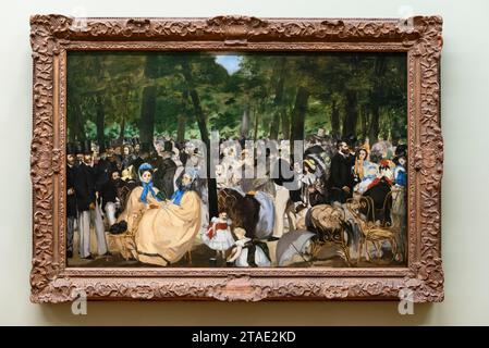 Republik Irland, County Dublin, Hugh Lane Gallery, Gemälde von Edouard Manet aus dem Jahr 1862 mit dem Titel Music in the Tuileries Gardens Stockfoto
