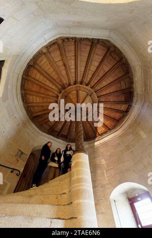 Frankreich, Finistere, Quimper, Breton Abteilung Museum im alten Bischofspalast, Treppe des 16. in der Tour de Rohan Stockfoto