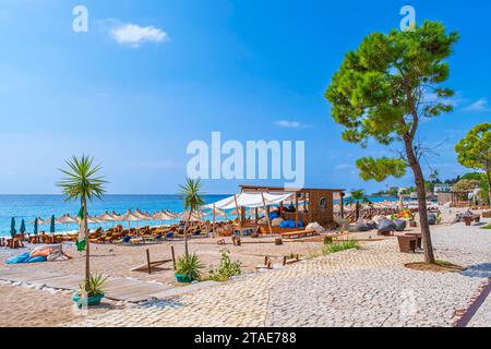 Albanien, Provinz Vlora, Dhermi, Badeort an der albanischen Riviera Stockfoto