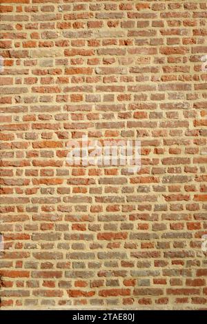 Ein alter Backsteinhintergrund mit Textur und einheitlichen Linien. Stockfoto