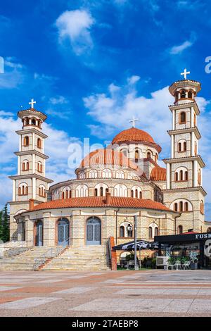 Albanien, Korce, die orthodoxe Kathedrale der Auferstehung Christi wurde nach dem Ende der kommunistischen Diktatur wieder aufgebaut Stockfoto