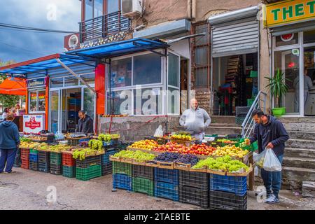 Albanien, Korce, Straßenmarkt Stockfoto