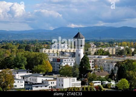 Deutschland, Baden Wurtemberg, Kehl, seit dem Weißtannenturm Panoramaturm, die Stadt, Wasserturm, Schwarzwald Stockfoto