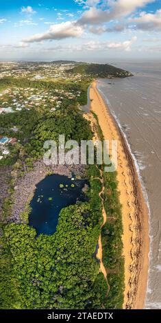 Frankreich, Französisch-Guayana, Rémire-Montjoly, Montjoly Salinen, Panoramablick aus der Luft (Luftaufnahme) Stockfoto