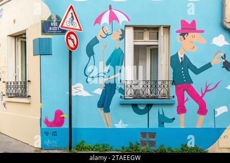 Frankreich, Paris, Viertel Butte aux Cailles, Street Art rue Buot Stockfoto