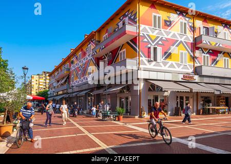 Albanien, Tirana, die Umgebung des zentralen Marktes Pazari i Ri oder des Neuen Basars Stockfoto