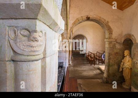 Frankreich, Manche, Cotentin, Gemeinde La Hague, Greville Hague, Kirche Sainte Colombe Stockfoto