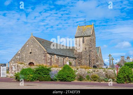 Frankreich, Manche, Cotentin, Gemeinde La Hague, Greville Hague, Kirche Sainte Colombe Stockfoto