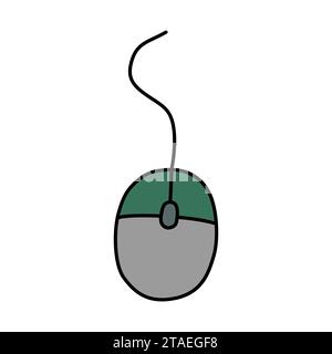 Computermaus im Cartoon-Stil. Vektorillustration isoliert auf weißem Hintergrund Stock Vektor