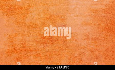 Alter eiserner Hintergrund gelb, orange, mit Rost und Beschädigung. Stockfoto