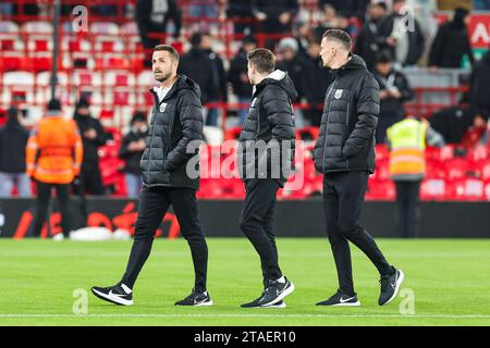 LASK-Spieler kommen vor dem UEFA Europa League-Spiel Liverpool gegen LASK in Anfield, Liverpool, Vereinigtes Königreich. November 2023 30. (Foto: Mark Cosgrove/News Images) Credit: News Images LTD/Alamy Live News Stockfoto