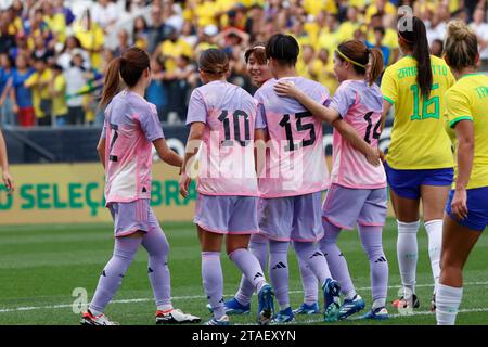 Sao Paulo, Sao Paulo, Brasilien. November 2023 30. Freundschaftsspiel zwischen der brasilianischen Fußballmannschaft der Frauen und Japan (Foto: © Leco Viana/TheNEWS2 via ZUMA Press Wire) NUR ZUR REDAKTIONELLEN VERWENDUNG! Nicht für kommerzielle ZWECKE! Stockfoto