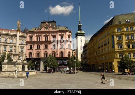 Brünn, Tschechische Republik - 01. Juni 2017: Freiheitsplatz in Brünn, Tschechische Republik. Stockfoto