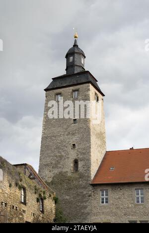 Turm des historischen Wasserschlosses in Egeln, Sachsen-Anhalt, Deutschland Stockfoto