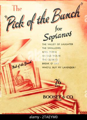 Vintage Soprano Vocal Music Collection Cover aus den 1930er Jahren – „The Pick of the Bunch“. Stockfoto