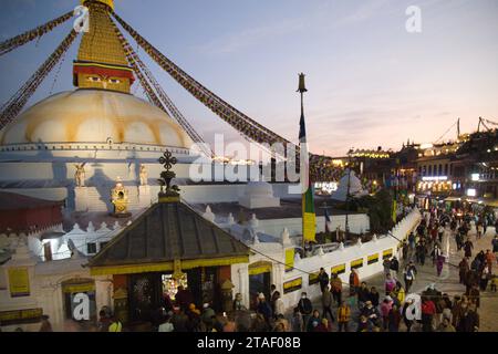 Nepal, Kathmandu Valley, Bodhnath, Bodhnath Stupa, Stockfoto