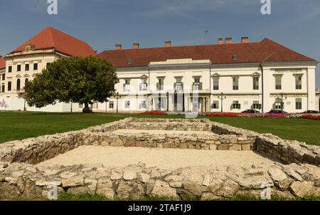Budapest, Ungarn - 30. August 2018: Der Palast Sándor (Sandor-palota) ist der offizielle Wohnsitz des ungarischen Präsidenten und Sitz des Amtes o Stockfoto