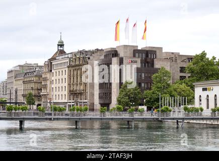Genf, Schweiz - 05. Juni 2017: Gebäude der Kantonalbank Genf (BCGE) in Genf, Schweiz. Stockfoto