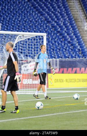 Foxborough, Massachusetts, USA. September 2013. Während des MLS-Fußballspiels zwischen D.C. United und der New England Revolution im Gillette Stadium in Foxborough, Massachusetts. Das Ergebnis nach One Half D.C. United 1 New England Revolution 0. Eric Canha/CSM/Alamy Live News Stockfoto