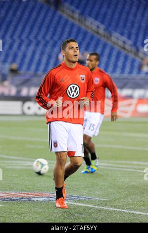 Foxborough, Massachusetts, USA. September 2013. Während des MLS-Fußballspiels zwischen D.C. United und der New England Revolution im Gillette Stadium in Foxborough, Massachusetts. Das Ergebnis nach One Half D.C. United 1 New England Revolution 0. Eric Canha/CSM/Alamy Live News Stockfoto