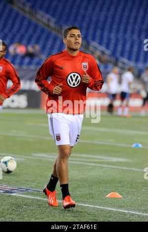 Foxborough, Massachusetts, USA. September 2013. Während des MLS-Fußballspiels zwischen D.C. United und der New England Revolution im Gillette Stadium in Foxborough, Massachusetts. Das Ergebnis nach One Half D.C. United 1 New England Revolution 0. Eric Canha/CSM/Alamy Live News Stockfoto