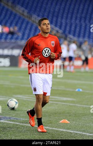 Foxborough, Massachusetts, USA. September 2013. Während des MLS-Fußballspiels zwischen D.C. United und der New England Revolution im Gillette Stadium in Foxborough, Massachusetts. Das Ergebnis nach One Half D.C. United 1 New England Revolution 0. Eric Canha/CSM/Alamy Live News Stockfoto