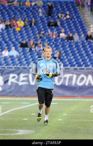 Foxborough, Massachusetts, USA. September 2013. Während des MLS-Fußballspiels zwischen D.C. United und der New England Revolution im Gillette Stadium in Foxborough, Massachusetts. Das Ergebnis nach One Half D.C. United 1 New England Revolution 0. Eric Canha/CSM/Alamy Live News Stockfoto