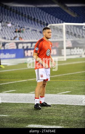 Foxborough, Massachusetts, USA. September 2013. Während des MLS-Fußballspiels zwischen D.C. United und der New England Revolution im Gillette Stadium in Foxborough, Massachusetts. Das Ergebnis nach One Half D.C. United 1 New England Revolution 0. Eric Canha/CSM/Alamy Live News Stockfoto