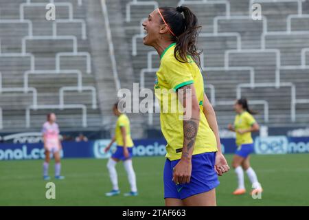 Sao Paulo, Sao Paulo, Brasilien. November 2023 30. Freundschaftsspiel zwischen der brasilianischen Fußballmannschaft der Frauen und Japan (Foto: © Leco Viana/TheNEWS2 via ZUMA Press Wire) NUR ZUR REDAKTIONELLEN VERWENDUNG! Nicht für kommerzielle ZWECKE! Stockfoto