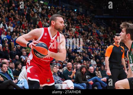 Mailand, Italien. November 2023 30. Stefano Tonut (EA7 Emporio Armani Olimpia Milano) während der EA7 Emporio Armani Milano vs Zalgiris Kaunas, Basketball Euroleague Spiel in Mailand, Italien, November 30 2023 Credit: Independent Photo Agency/Alamy Live News Stockfoto