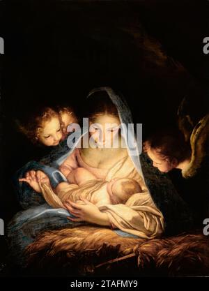 Carlo Maratta, die Heilige Nacht (die Geburt) 1655; Öl auf Leinwand; Dresden, Deutschland Stockfoto