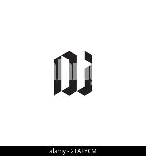 DJ Initial-Logo-Buchstaben in hochwertigem, professionellem Design, das auf allen Printmedien gut gedruckt werden kann Stock Vektor