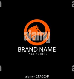 Kopf Wolf Kreis trendy Logo Design Vektor Stock Vektor