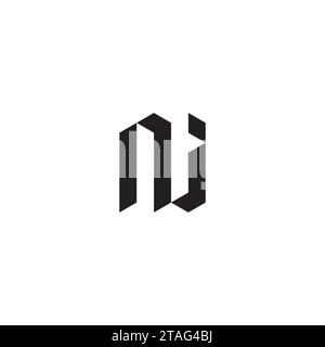 NJ Initial-Logo-Buchstaben in hochwertigem, professionellem Design, das auf allen Druckmedien gut gedruckt werden kann Stock Vektor