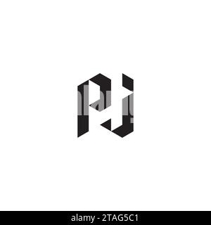 PJ Initial-Logobuchstaben in hochwertigem, professionellem Design, das auf allen Druckmedien gut gedruckt werden kann Stock Vektor