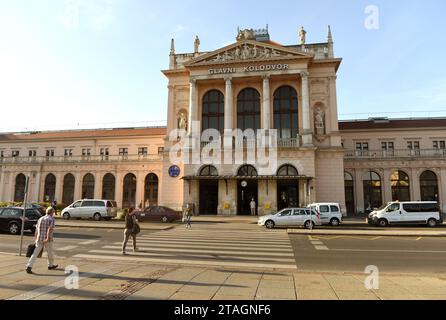 Zagreb, Kroatien - 18. August 2017: Zagreb Hauptbahnhof (Zagreb Glavni kolodvor). Stockfoto