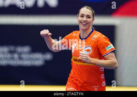 Lois Abbingh aus den Niederlanden während des Vorrunde-Gruppenspiels zwischen den Niederlanden und Argentinien am 30. November 2023 in Fredrikshavn, Dänemark Stockfoto