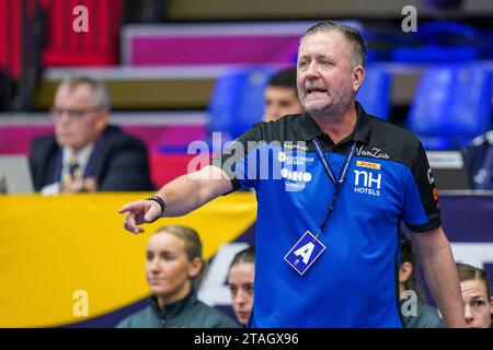 Trainer per Johansson aus den Niederlanden während des Vorrunde-Gruppenspiels zwischen den Niederlanden und Argentinien am 30. November 2023 in Fredrikshavn, Dänemark Stockfoto