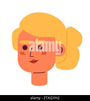 Schöne Frau blonde 2D Vektor Avatar Illustration Stock Vektor