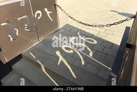 Budapest, Ungarn - 29. August 2017: Gedenkstätte 'in memoriam 1956. Oktober 25." In Budapest, Ungarn Stockfoto