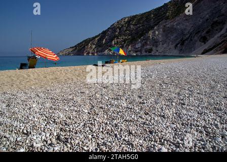 Panorama della spiaggia di Myrtos a Cefalonia Stockfoto