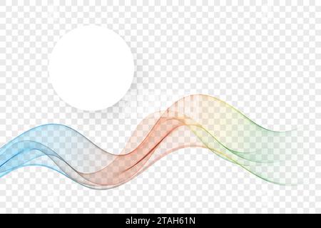 Fluss von mehrfarbigen Wellen, Regenbogenlinien, Designelement. Stock Vektor